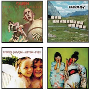 (top) Queen, News of the World | Grandaddy, The Sophtware Slump (bottom) Smashing Pumpkins, siamese dream | Sparks, Kimono My House